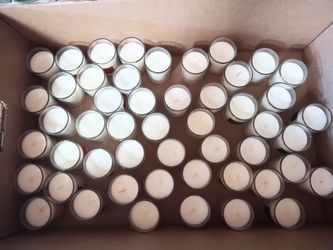Set of 50 Glass Jar Scented Votive Candles 2.3 Ounces 25 Various Scents