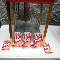 New  Popcorn Machine And Brand Niw Old Fashion Cart