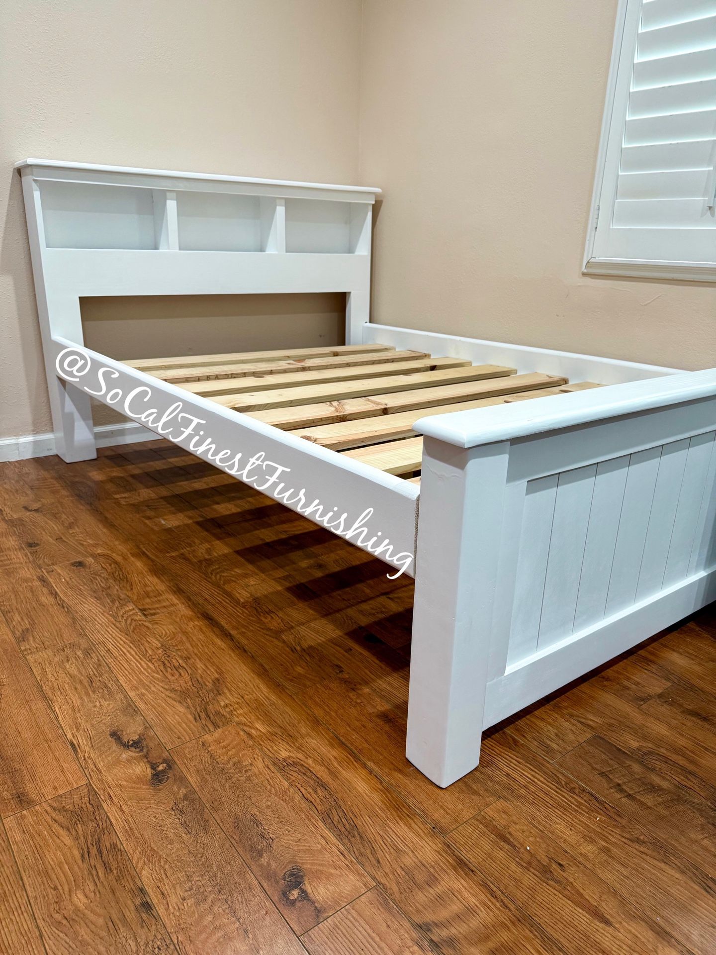 White Full Bed Frame - No Mattress
