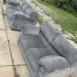 Grey Sofa & Loveseat