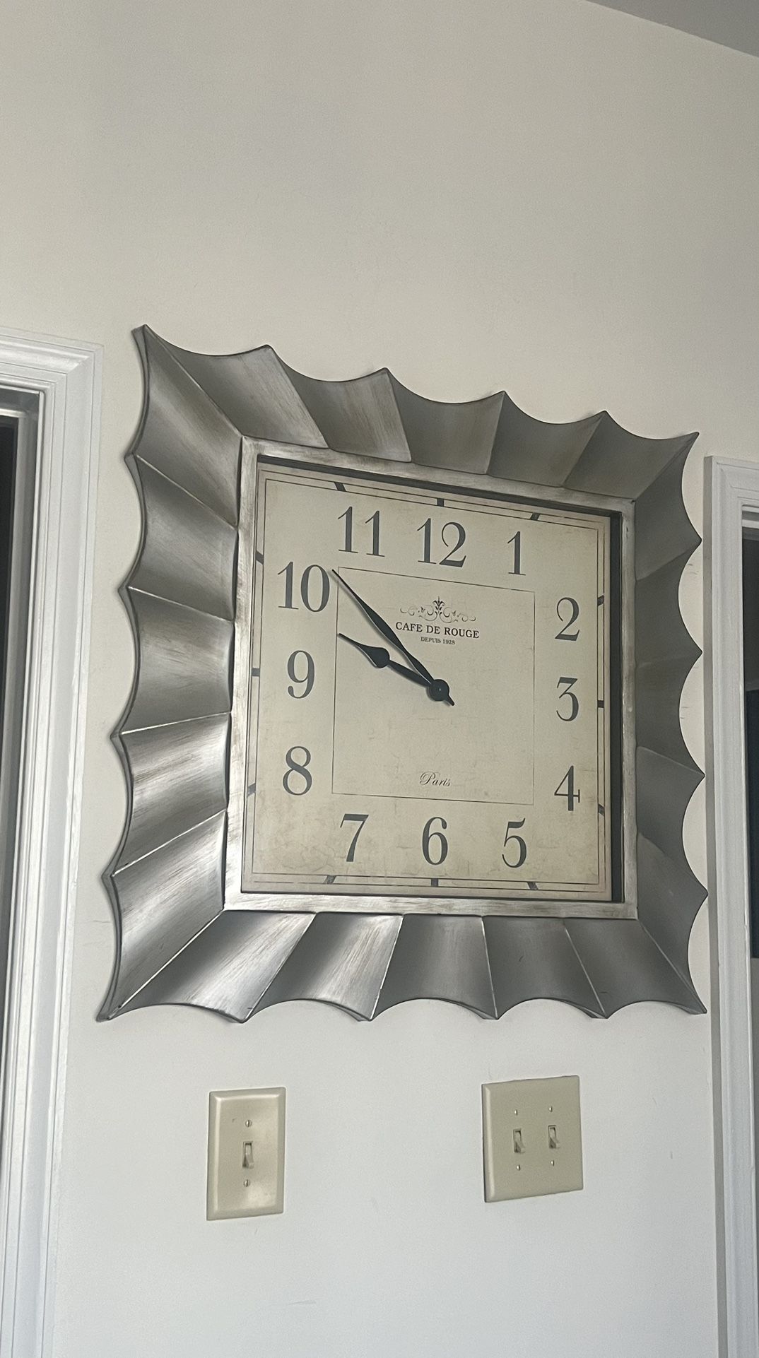 Large Silver Wall Clock