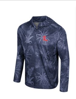 Ole Miss Rebels Colosseum Palms Printed Lightweight Quarter-Zip Hooded Top