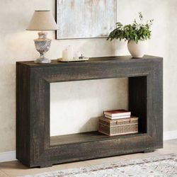 JW0923 47 Inches Console Table, Sofa Table with Storage, Modern Entryway Table for Hallway, Black