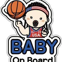 Baby on Board Sticker for Cars (26. Basketball Girl)

