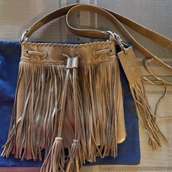 Ralph Lauren Leather Fringe Shoulder Bag 