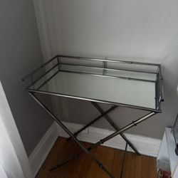 Mirrored Side Table/Bar Cart Furniture 