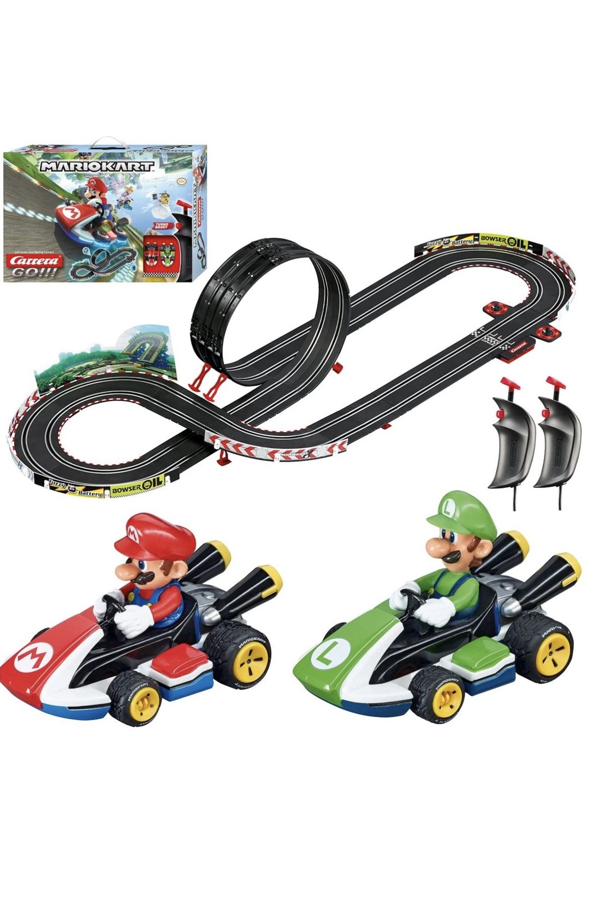 Carrera GO Electric Powered Slot Car Racing Kids Toy Race Track Set 1:43 Scale, Mario Kart