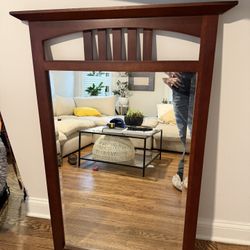 Cherry Mission Style Beveled Mirror Bed Room Entryway Bathroom Etc 