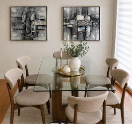 Set of 2 Modern Abstract Relief Art Pieces 33.5”x33.5