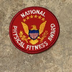 Red National Physical Fitness Award Patch Brand New 3”