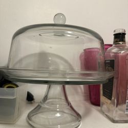 Glass Cake Stand With Dome