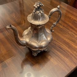 Antique Silver Plated Tea Kettle 