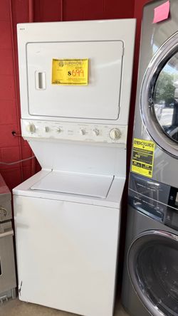 White Stacked Washer Dryer Combo Unit