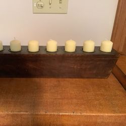 Solid Wood Block Candle Holder Comes With 8 New Candles Made By Broyhill Furniture 