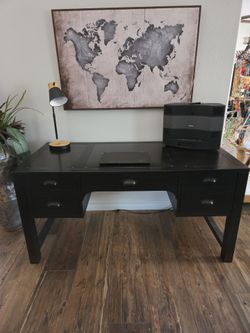 Industrial wood desk