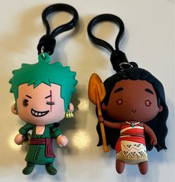 Roronoa Zoro and Moana Keychains
