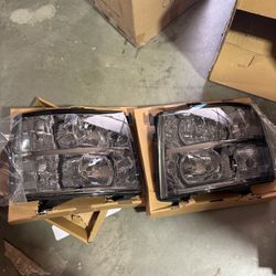 Factory Style Headlights (Smoked) 07-14 Chevy Silverado