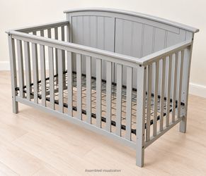 Storkcraft Light Grey 3-in-1 Convertible Crib - Modern Style - Great Shape