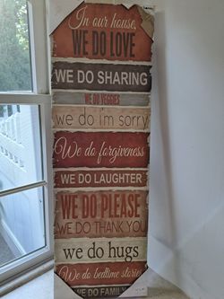 NEW. In Our House Wall Art Canvas on frame for home, living room kitchen etc