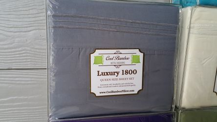 Bamboo Bed Sheet Set-Deep Pockets-1800 Thread Count-4 Pieces, Queen Size, Gray