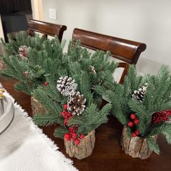 6 pack Artificial Tabletop Christmas Trees