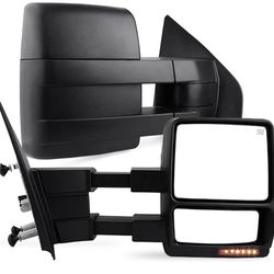 Ford F-150, 07-14 Power Heated ,W/Amber Signal,W/Puddle Light,Black (PAIR SET)  Espejos retrovisores eléctricos y calefactables para Ford F-150, model