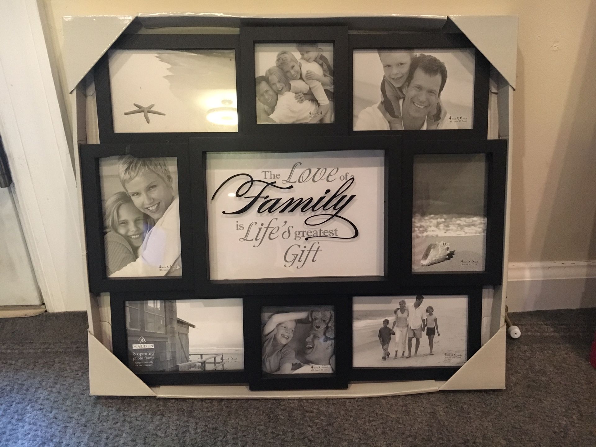 “The love or family is life’s greatest gift” collage photo frame