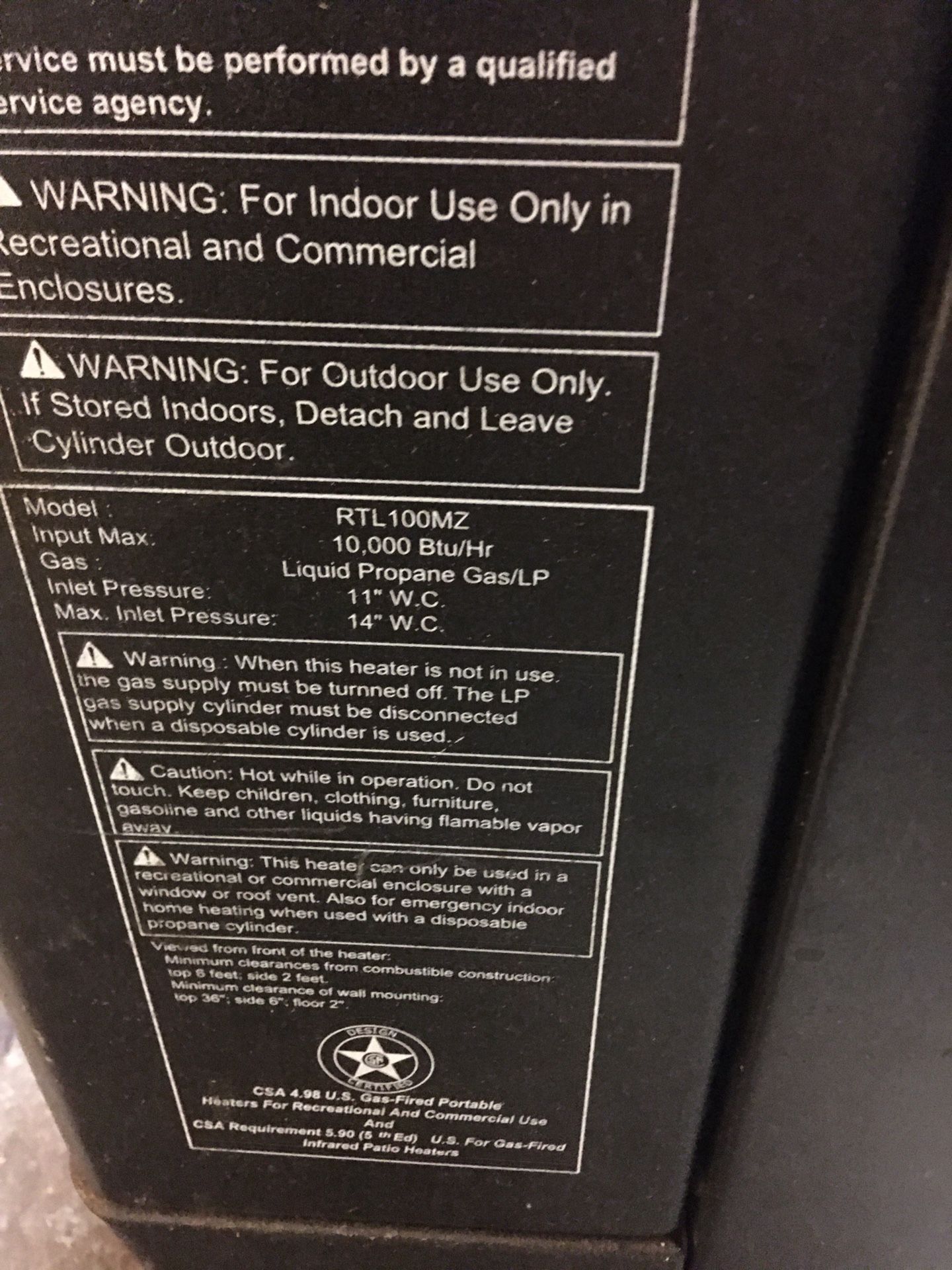 Rite temp propane portable heater 40 for Sale in Chicago, IL OfferUp