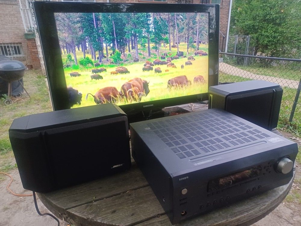 40"SAMSUNG 1080P TV/ROKU STICK/INTEGRA DTR-4.6 AV RECEIVER AND BOSE 201 IV SPEAKERS $400 FINAL PRICE 