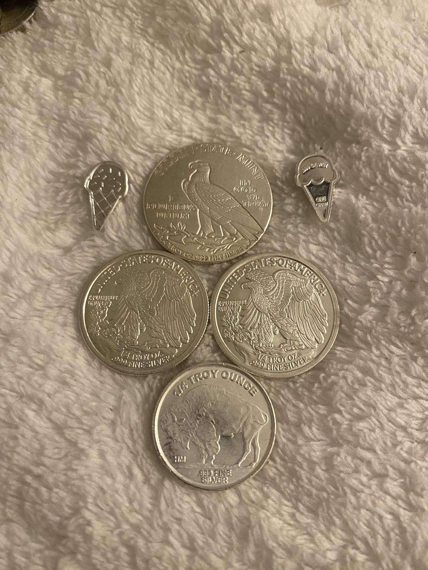 4th Silver Fractional Silver Lot ( 1/4th x4 & 1 Gram Silver x2 ) for Sale in ...