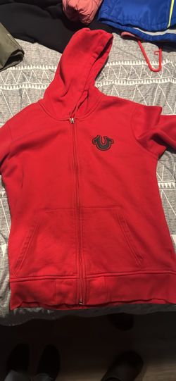 Red true religion zip up zipper broken