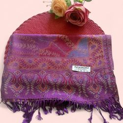 New | Purple Multicolor Pashmina Shawl