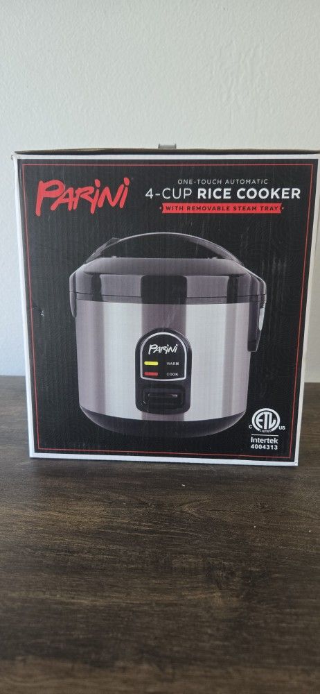 Parini 4 Cup One Touch Rice Cooker With Removable Steam Tray New In A Box
