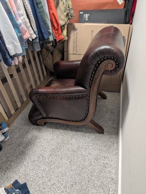 Leather Chair And Ottoman