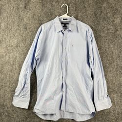 Tommy Hilfiger Men’s Dress Shirt Size 15.5 32/33 Blue Long Sleeve