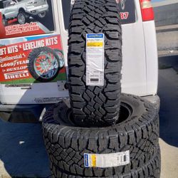 Silverado Tires New Goodyear Wrangler Duratrac RT 285 70R17 $950 Set Of Four Install Mount And Balance 