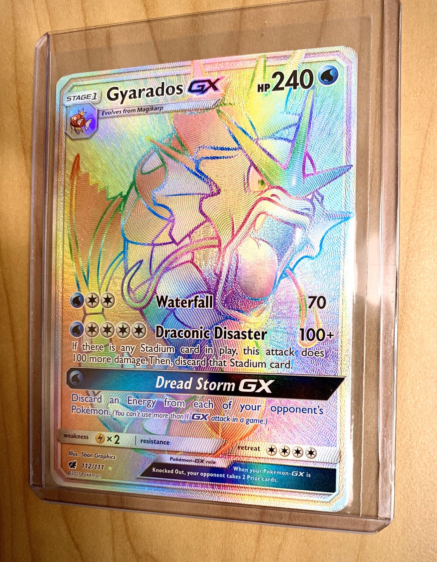 Gyarados GX Secret Rainbow Ultra Rare 112/111. Pokemon