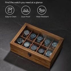 New Watch Box Storage watch display glass top 10 watches FREE 🎁 with purchase-