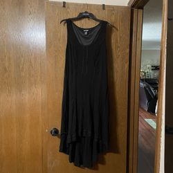 Black Rayon Dress Hi-Lo