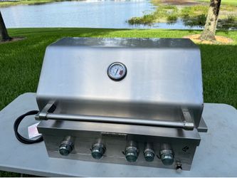 KitchenAid Stainless 30” Built-in Propane 4+1 Burner Stainless Gas Grill Dual Fuel Capable New Igniter and Pressure Regulator Works Great!