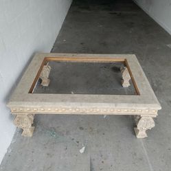 gorgeous solid wood marble coffee table missing glass very cheap