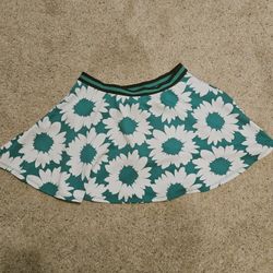 NWOT JUSTICE Skirt Skort Shorts Green Floral White Flowers 18 2xl xxl