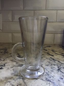 Set Of 6 Glass Irish Mugs