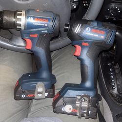 Bosch impact & drill set with two batteries no charger