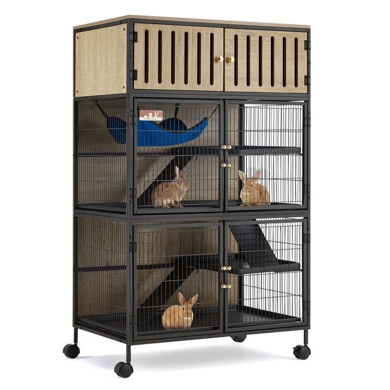 HABUTWAY Metal Large Small Animal Cage 5 Levels, 50.0" H Rolling Guinea Pig Cage with Removable Ramps & Double Door, Ferret Cage with Locker $180 π