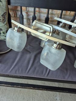 Bathroom Set: 3 Light Fixtures, Towel Hanger, Toilet Paper  Hanger