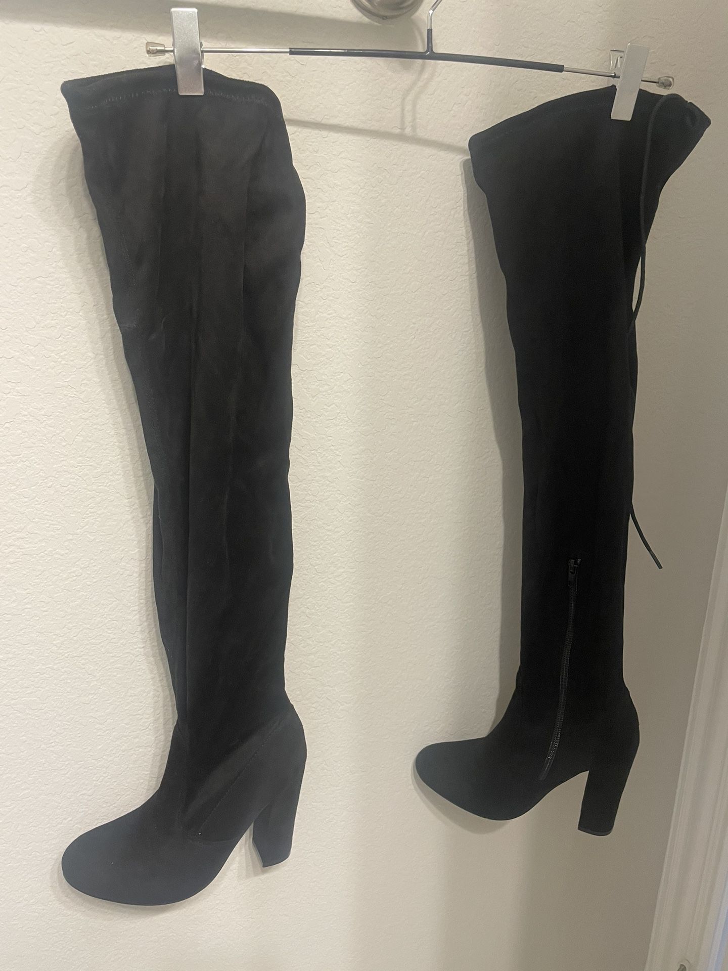 Rue 21 Knee High Black Heel Boots, Size 6 NWOT