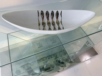 White And Silver Bowl