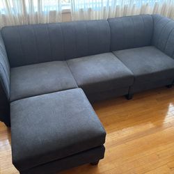 Gray 3 Seat L Shaped Couch