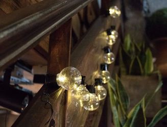 Solar Bulb String Lights, 10 LED Outdoor